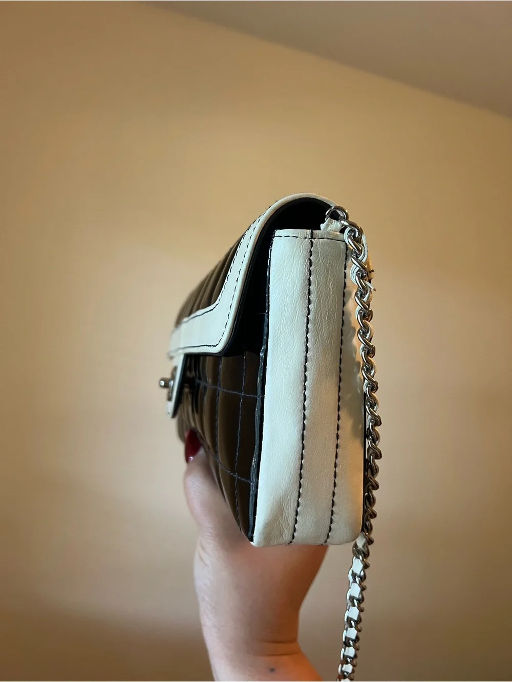 CHANEL east west chocolate bar bag